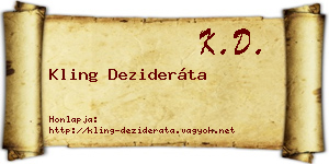 Kling Dezideráta névjegykártya